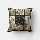 モダンシンプルFamily Photo Collage | モノグラムギフト クッション (裏面)