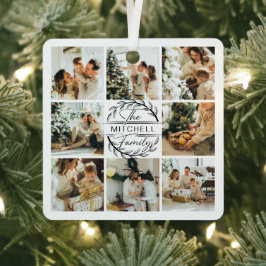 モダンシンプルFamily Photo Collage | モノグラムギフト メタルオーナメント