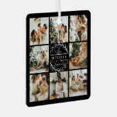 モダンシンプルFamily Photo Collage | モノグラムギフト メタルオーナメント (正面右)