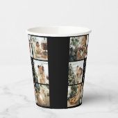 モダンシンプルFamily Photo Collage Monogramパーティー 紙コップ (左)