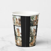 モダンシンプルFamily Photo Collage Monogramパーティー 紙コップ (右)