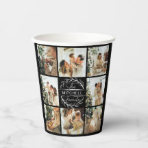 モダンシンプルFamily Photo Collage Monogramパーティー