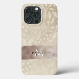 モダンシンプルFolids Neutral Bronze Foil Name iPhone 13 Proケース