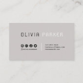 モダンシンプルGray Minimalist Business Card 名刺 (裏面)