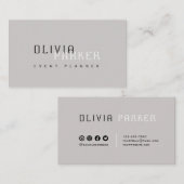 モダンシンプルGray Minimalist Business Card 名刺 (正面/裏面)