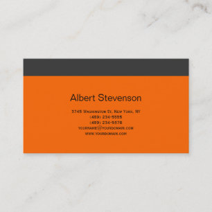 モダンシンプルGray Orange Consultant Business Card 名刺