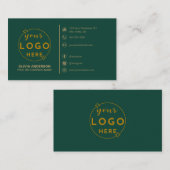 モダンシンプルGreenロゴカスタムアイコンSocial Media 名刺 (正面/裏面)