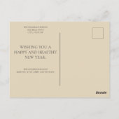 モダンシンプルHappy New Year 4家族の写真 ポストカード (裏面)
