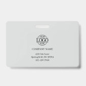 モダンシンプルLight Gray Company Employee Photo バッジ (裏面)