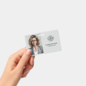 モダンシンプルLight Gray Company Employee Photo バッジ (手持ち)