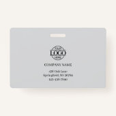 モダンシンプルLight Gray Company Employee Photo バッジ (裏面)