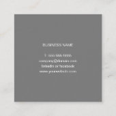 モダンシンプルLight Gray White Consultant スクエア名刺 (裏面)