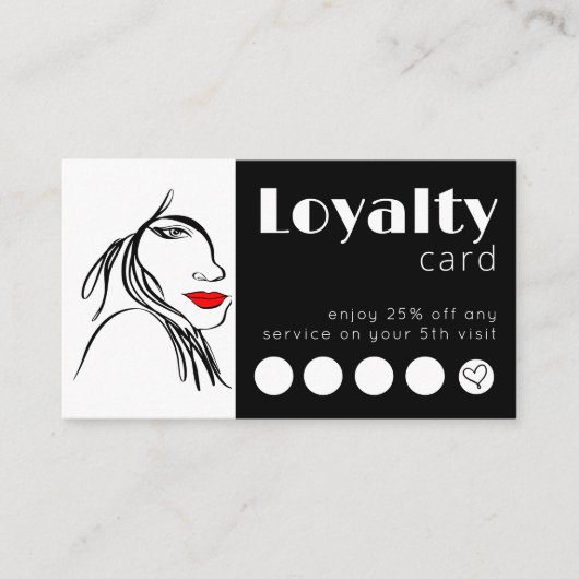 モダンシンプルLine Artサロンロゴの追加 名刺 (正面)