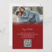 モダンシンプルMaroon RSVP QRコード結婚s 招待状 (裏面)