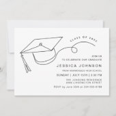 モダンシンプルMinimalist Graduation Party写真 招待状 (正面)