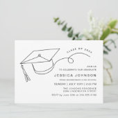 モダンシンプルMinimalist Graduation Party写真 招待状 (スタンド正面)