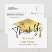 モダンシンプルMinimalist Graduation Thank You Pos ポストカード (正面/裏面)