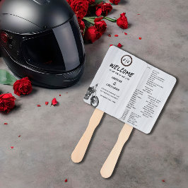 モダンシンプルMotorcycle Adventure結婚式 プログラム ハンドファン