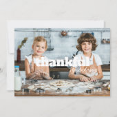 モダンシンプルMUSTARD YELLOW PHOTO Thanksgiving シーズンカード (正面)