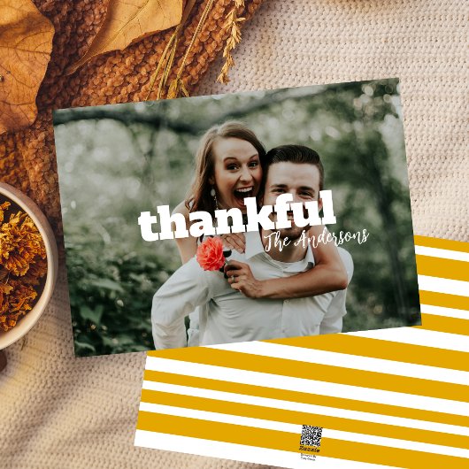 モダンシンプルMUSTARD YELLOW PHOTO Thanksgiving シーズンカード