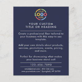 モダンシンプルNavy Blue Business Logoプロモーション チラシ