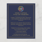 モダンシンプルNavy Blue Business Logoプロモーション チラシ (裏面)