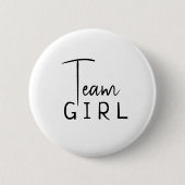 モダンシンプルNeutral Gender Reveal Team Girl 缶バッジ (正面)