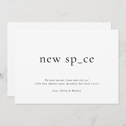 モダンシンプルNew Place New宇宙移動 案内状 (正面/裏面)