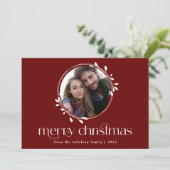 モダンシンプルOne Photo ユニーク Christmas Card シーズンカード (スタンド正面)