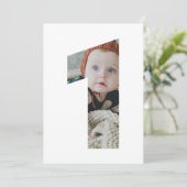 モダンシンプルOne Photo 1st誕生日カスタムCOLOR 招待状 (スタンド正面)