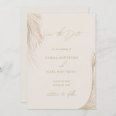 モダンシンプルPalm離れの日付を保存 招待状 (正面/裏面)