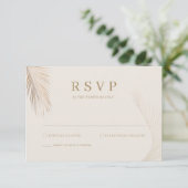 モダンシンプルPalm離れRSVPカード 出欠カード (スタンド正面)