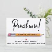 モダンシンプルPencil Us In Cardboard セーブザデート (スタンド正面)