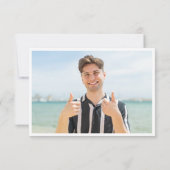 モダンシンプルPHOTOゴールデンネイビー卒業 サンキューカード (裏面)