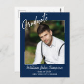 モダンシンプルPHOTO卒業パーティー招待状 ポストカード (正面/裏面)