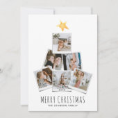 モダンシンプルPhoto Collageクリスマスツリー シーズンカード (正面)