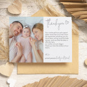 モダンシンプルPhoto Collageハートありがとうございます誕生 案内状