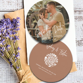 モダンシンプルPhoto Overlayの日付を保存結婚する 招待状