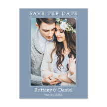 モダンシンプルPhoto Save The Date Dusty Blue
