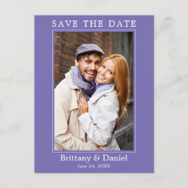 モダンシンプルPhoto Save The Date Periwinkle ポストカード