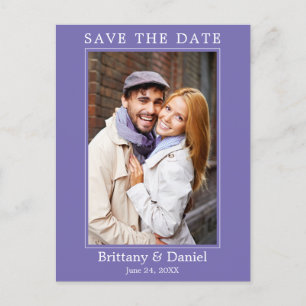 モダンシンプルPhoto Save The Date Periwinkle ポストカード