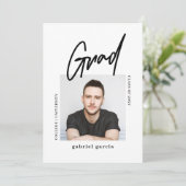 モダンシンプルPhoto Script卒業パーティー 招待状 (スタンド正面)