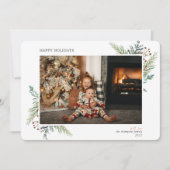 モダンシンプルPine Greensグリーンフォト シーズンカード (正面)