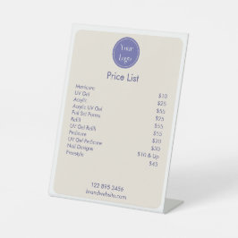 モダンシンプルPurple Cream Minimalist価格表 台座サイン