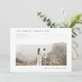 モダンシンプルQRコードたった今結婚しました写真結婚 案内状 (スタンド正面)