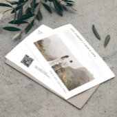 モダンシンプルQRコードたった今結婚しました写真結婚 案内状