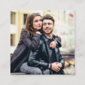 モダンシンプルQR写真結婚の黒RSVP エンクロージャーカード (裏面)