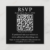 モダンシンプルQR写真結婚の黒RSVP エンクロージャーカード (正面)