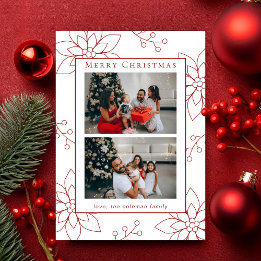 モダンシンプルRed Poinsettia写真2 シーズンカード
