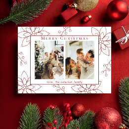 モダンシンプルRed Poinsettia写真2 シーズンカード